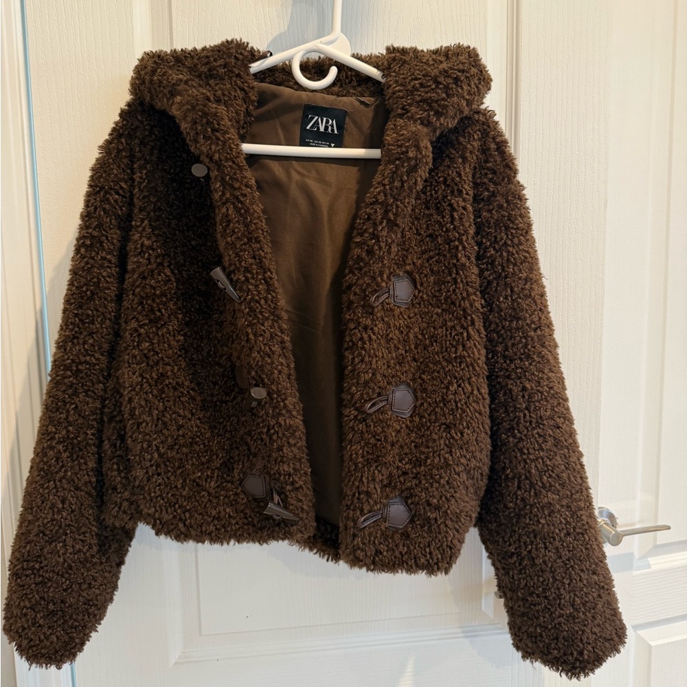Zara Dark Brown Teddy Jacket - Picture 4 of 5